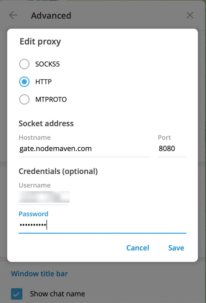 Telegram Proxy Setting NodeMaven